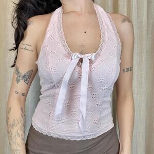 Pink halter top